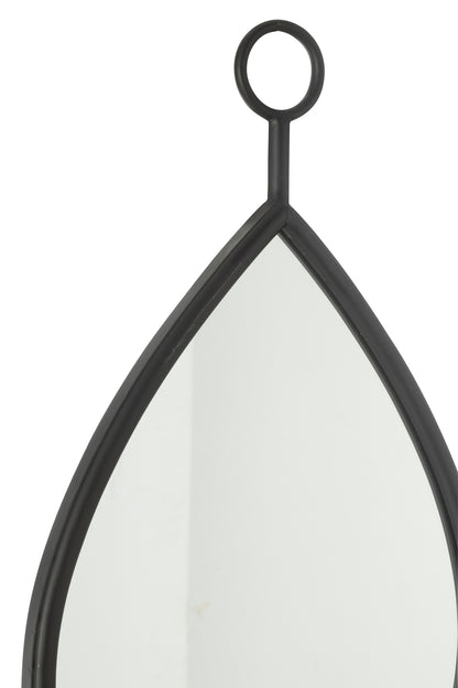 Hängespiegel, Tropfenspiegel/MDF Schwarz Klein