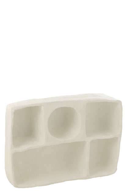 Wandregal aus Flintpapiermaché, weiß, groß