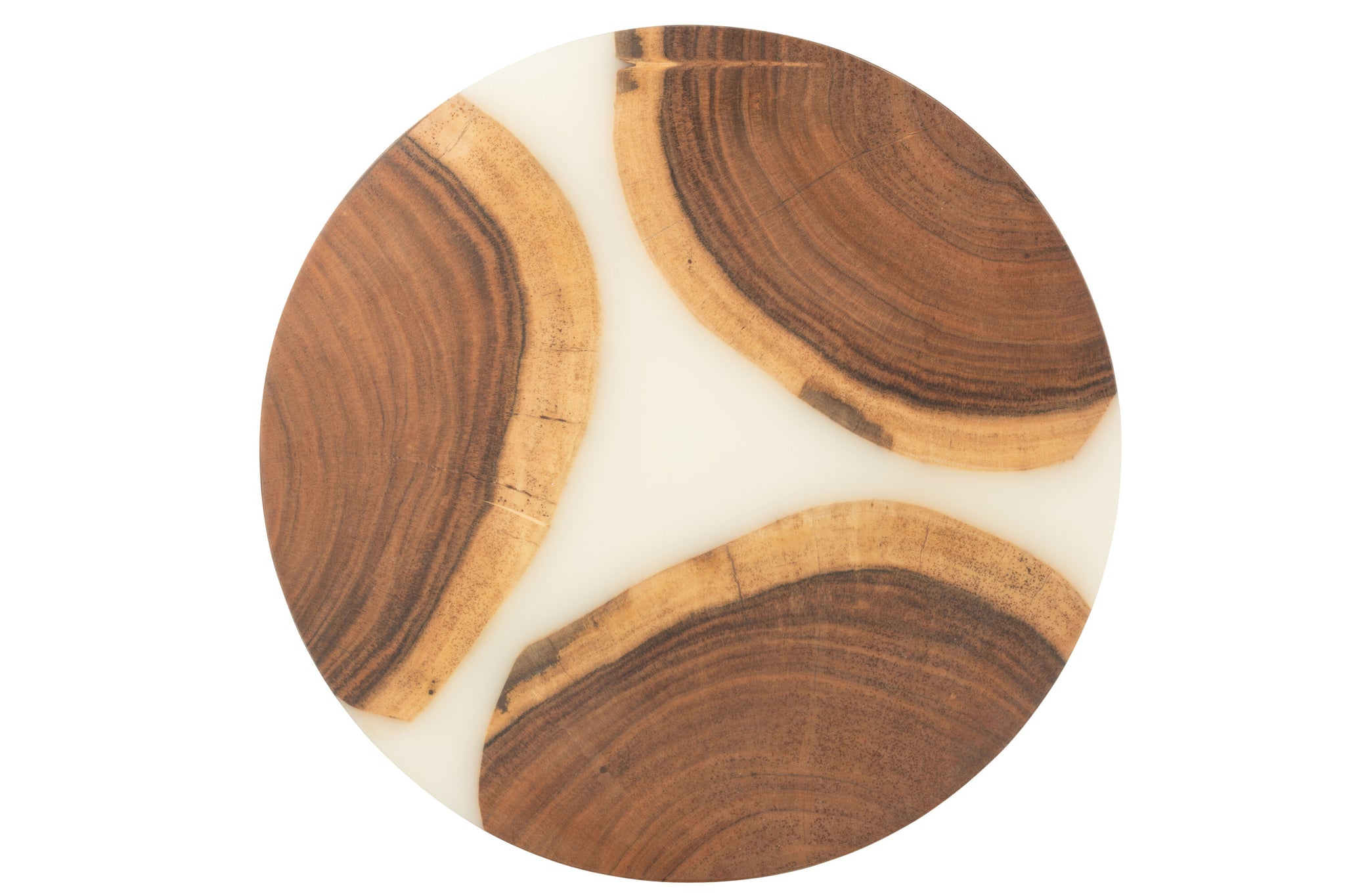 Cutting Board Round Acacia Wood/Resin Natural/White