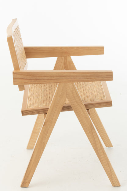 Chair Grid Ash Wood/Rattan Natural