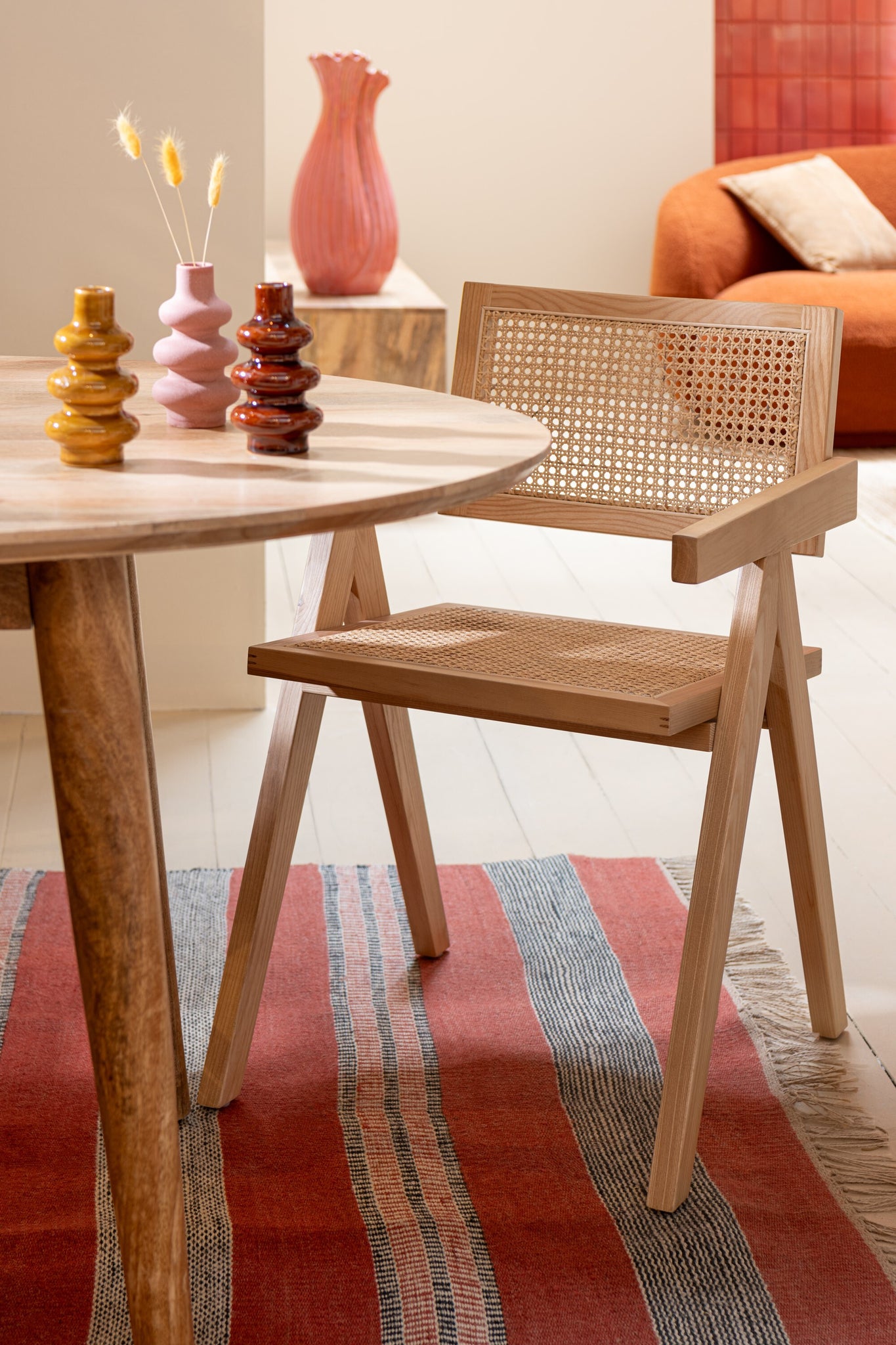 Stuhlgestell Eschenholz/Rattan Natur