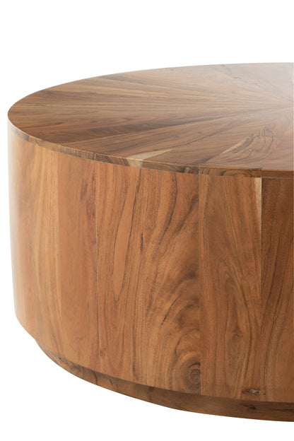 Couchtisch Rund Akazienholz/Mdf Natur