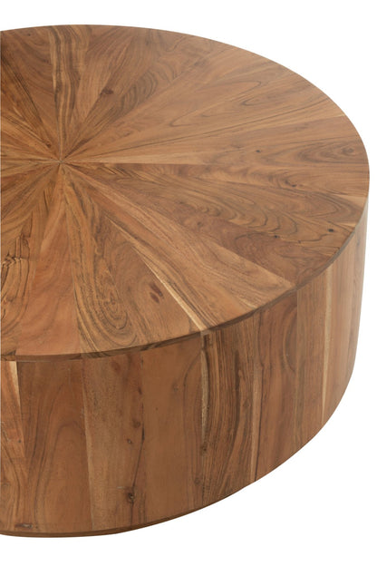Couchtisch Rund Akazienholz/Mdf Natur