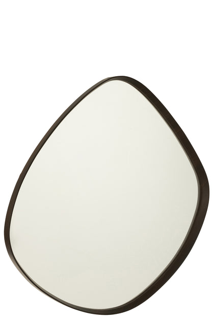 Hanging Mirror Abstract Mirror/Mdf Dark Brown Large