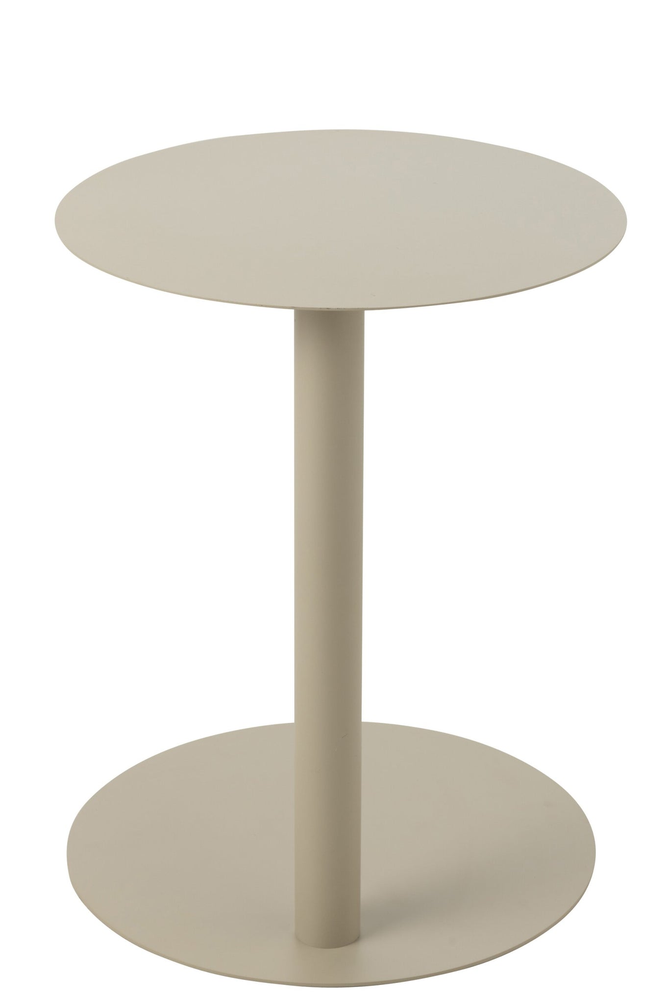 Bijzettafel Rond – metaal, beige, ø40×50 cm