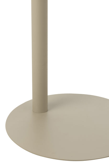 Bijzettafel Rond – metaal, beige, ø40×50 cm