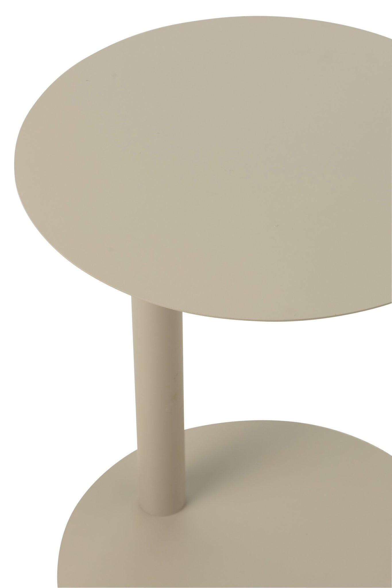 Bijzettafel Rond – metaal, beige, ø40×50 cm