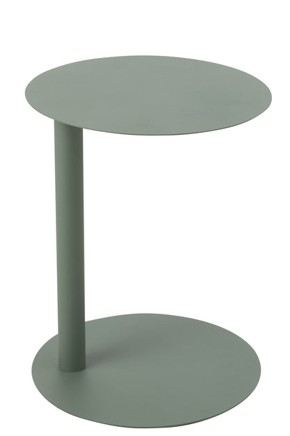 Tavolino rotondo in metallo verde