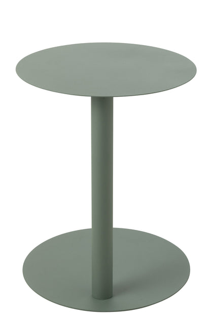 Tavolino rotondo in metallo verde