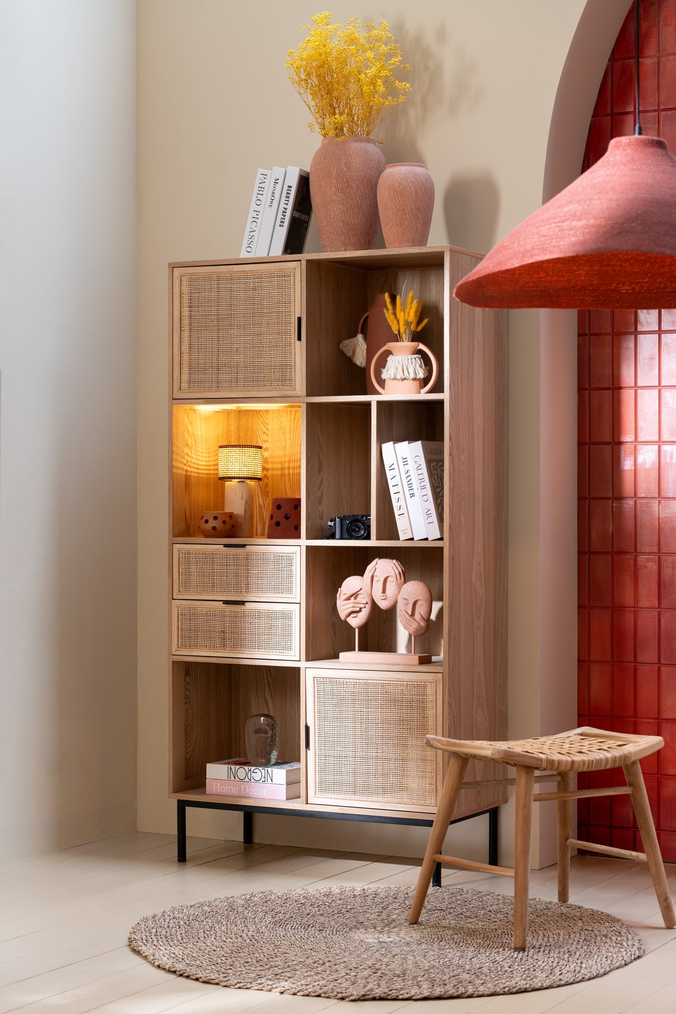 Hanging Lamp Seagrass Terracotta
