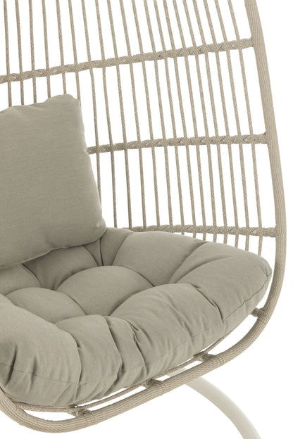 Hanging Chair Egga Steel/Rope Grey