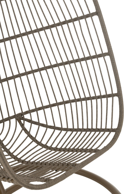 Hanging Chair Egga Steel/Rope Brown