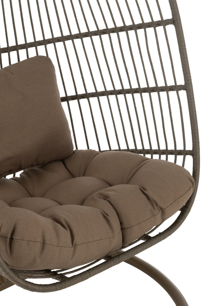 Hanging Chair Egga Steel/Rope Brown
