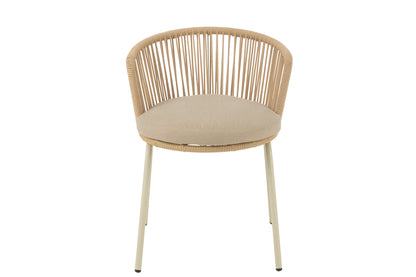 Stuhl Toa Stahl/Seil Beige