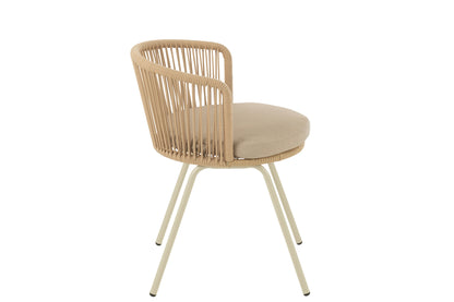 Stuhl Toa Stahl/Seil Beige