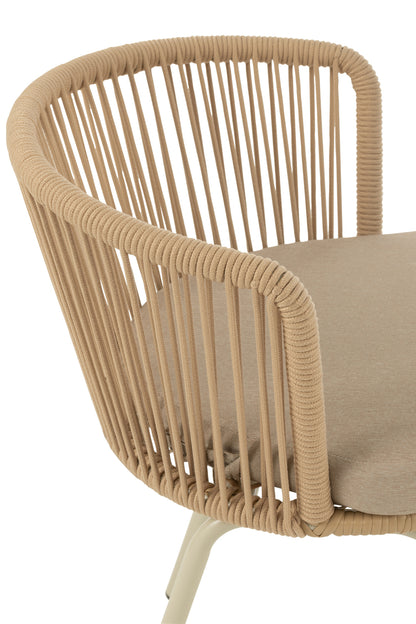 Stuhl Toa Stahl/Seil Beige
