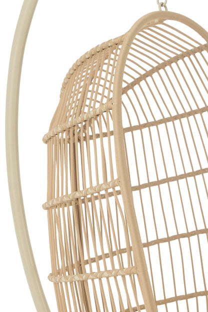 Hanging Chair Egga Steel/Rope Beige
