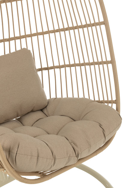 Hanging Chair Egga Steel/Rope Beige