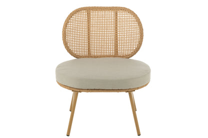 Chair Joa Steel/Rattan Natural