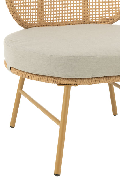 Chair Joa Steel/Rattan Natural