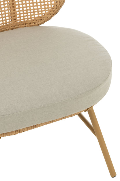 Chair Joa Steel/Rattan Natural