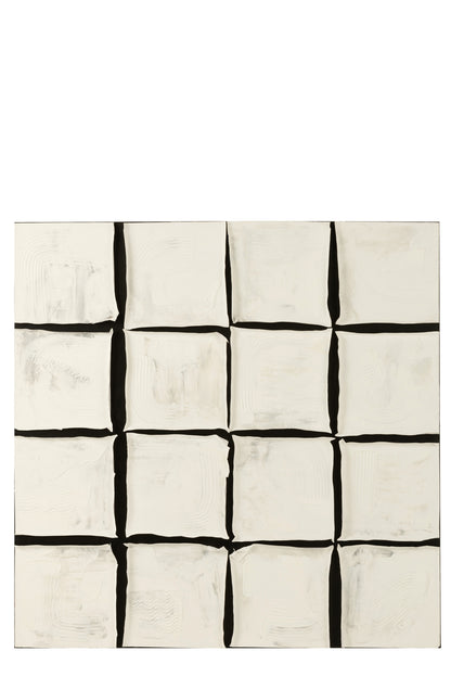 Painting Square Acrylic/Canvas White/Black