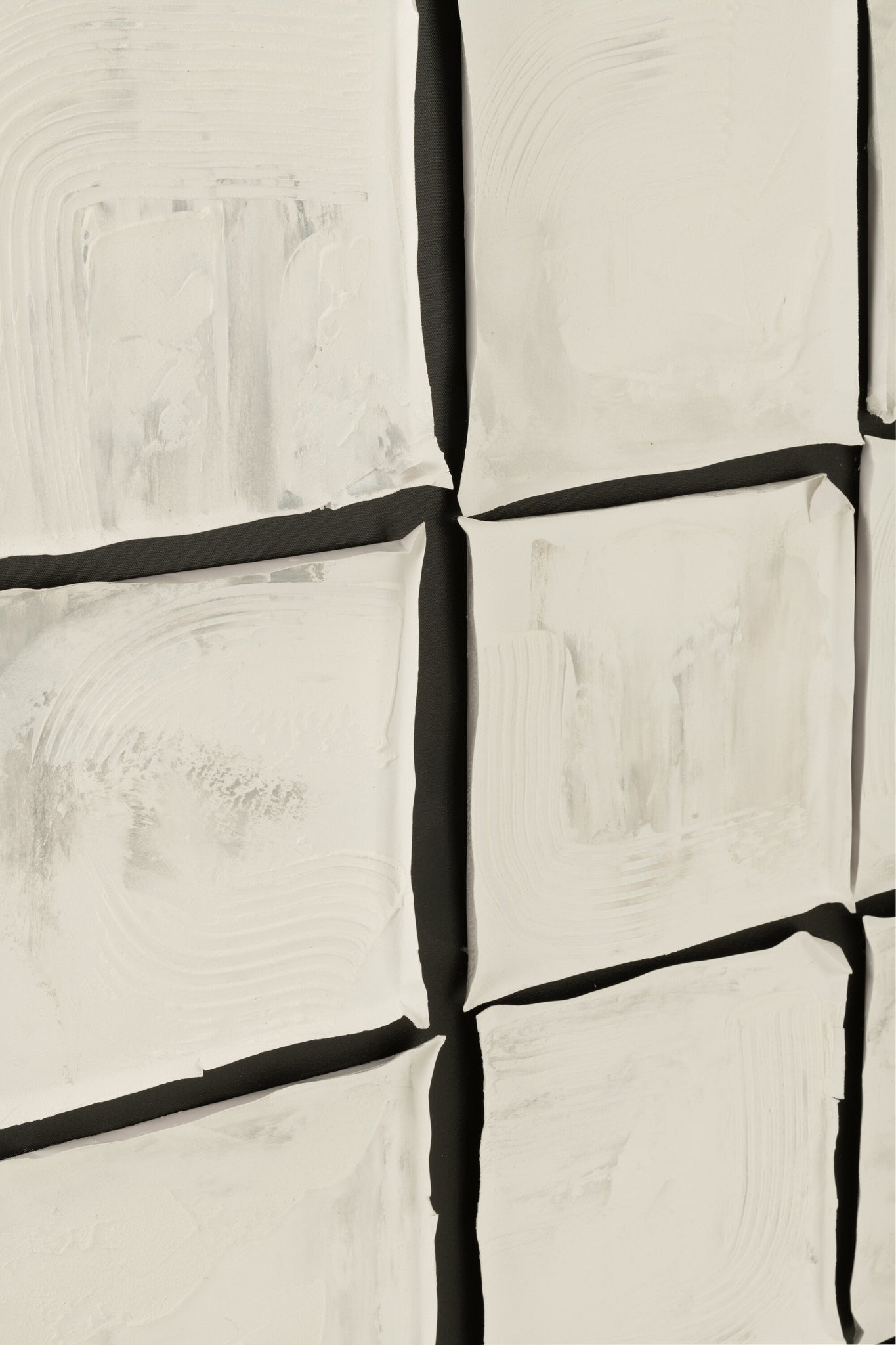 Painting Square Acrylic/Canvas White/Black