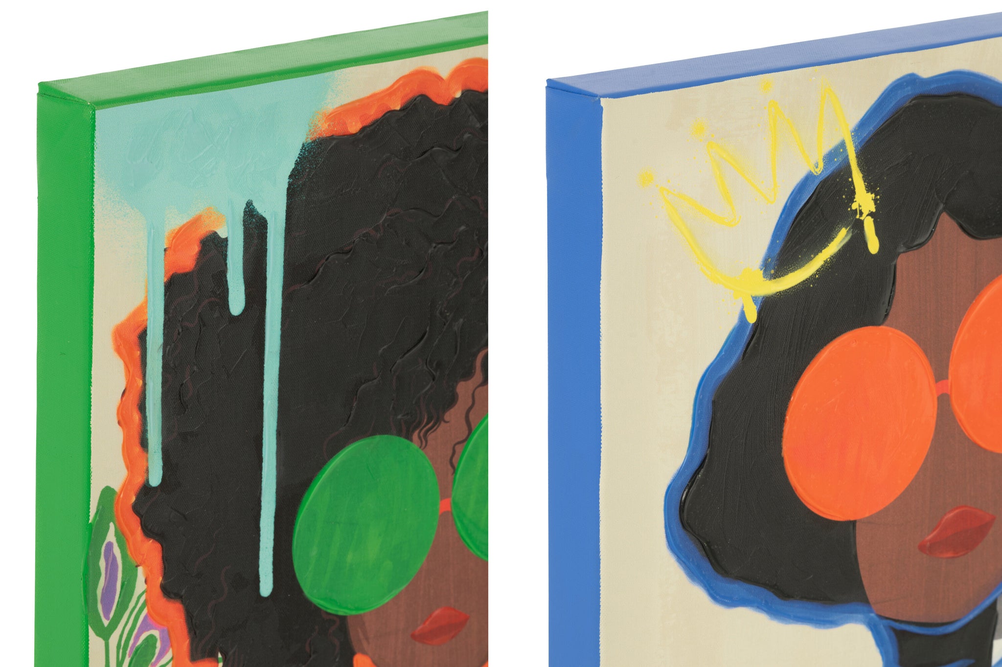 Wall Deco Women Popart Canvas Mix Small Assortment Of 2