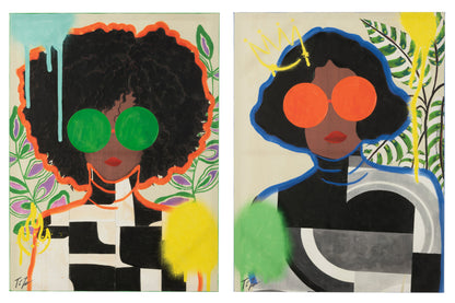 Wall Deco Women Popart Canvas Mix Large Assortment Of 2