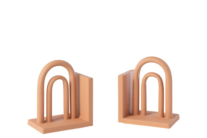 2er-Set Buchstützen Koli Eisenbraun/Natur