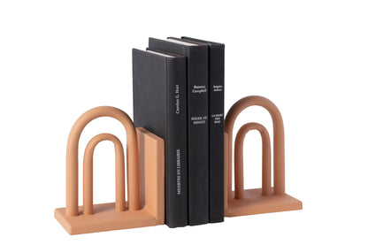 2er-Set Buchstützen Koli Eisenbraun/Natur