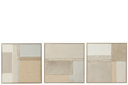 Painting Tod Canvas/Pinewood Mix Assortment Of 3