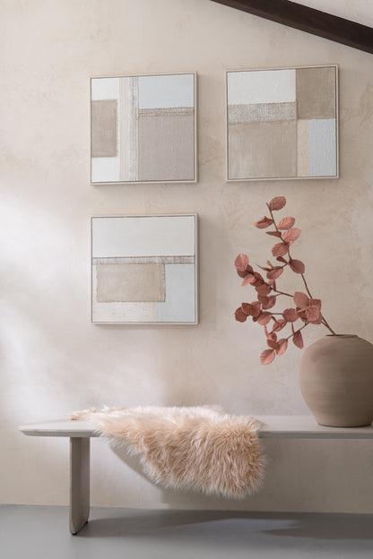 Painting Tod Canvas/Pinewood Mix Assortment Of 3
