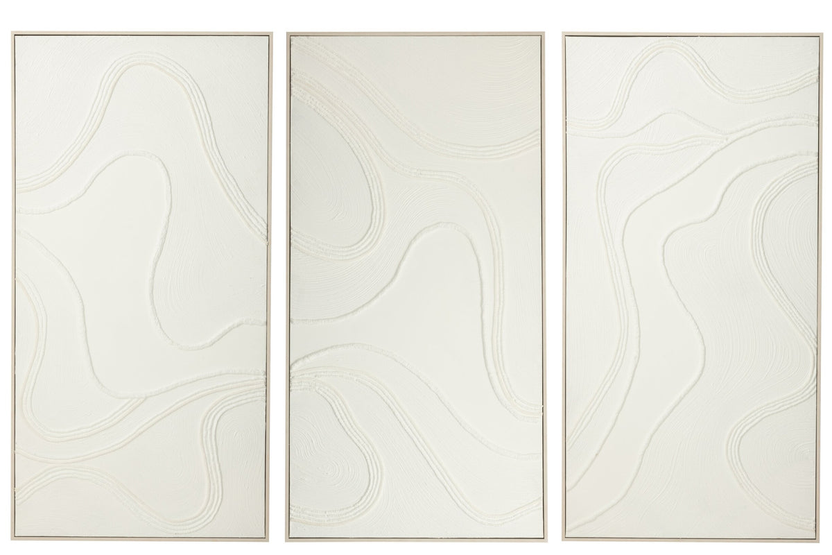 Gemälde Noch – Leinwand und Kiefernholz, weiß, 122,6x62,6 cm