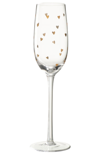 Champagnerglas Herzglas Transparent/Gold