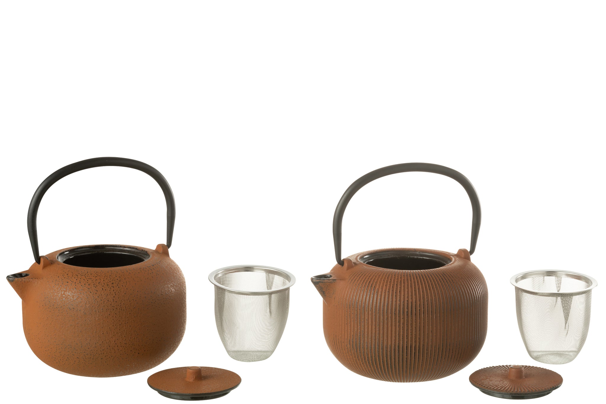 Box Of 1 Tea Pot Metal Brown Assortment 2