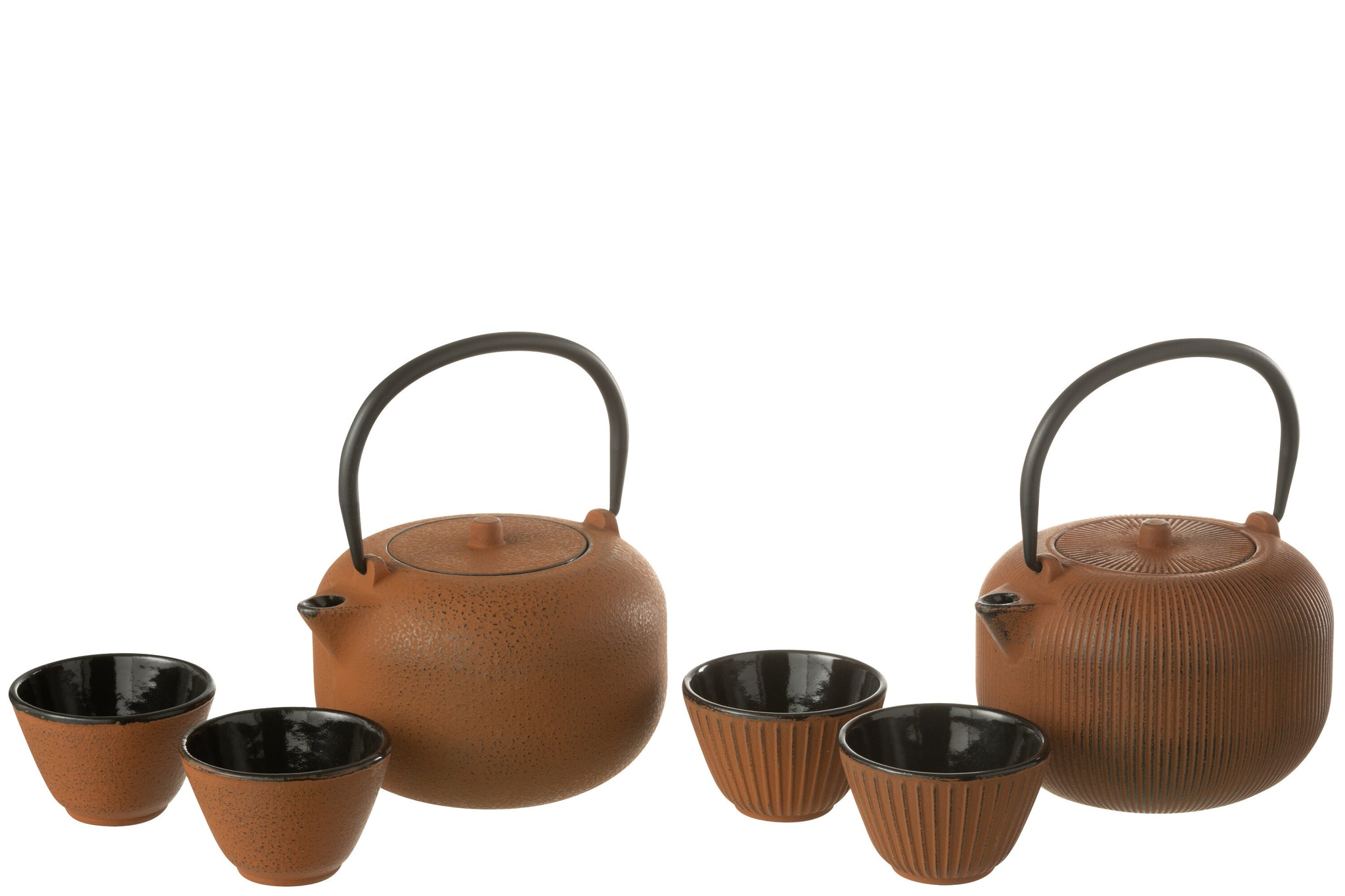 Box Of 1 Tea Pot Metal Brown Assortment 2