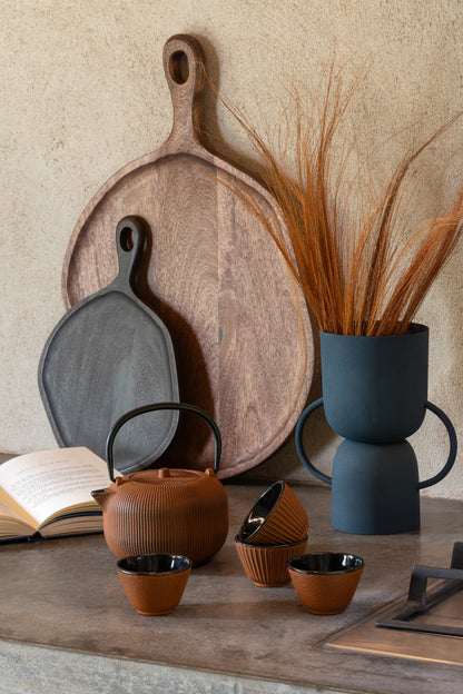 Box Of 1 Tea Pot Metal Brown Assortment 2