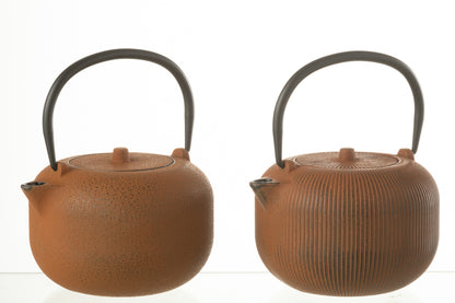 Box Of 1 Tea Pot Metal Brown Assortment 2
