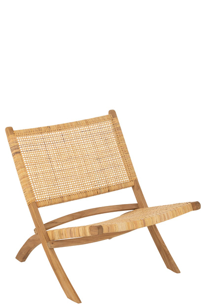 Folding Chair Rattan/Teak Natural