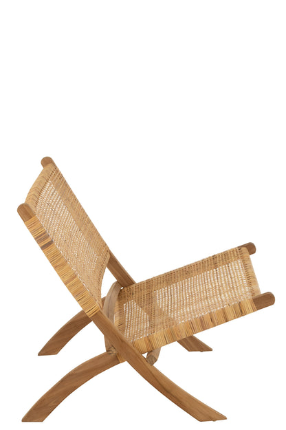 Folding Chair Rattan/Teak Natural