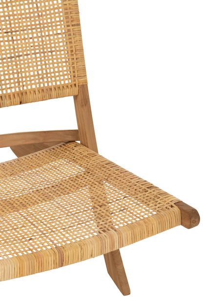 Folding Chair Rattan/Teak Natural