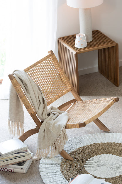 Klappstuhl Rattan/Teak Natur