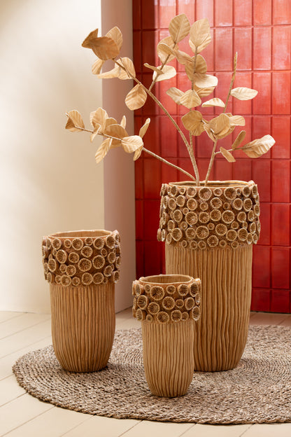 Vase Coral High Clay Ochre Medium
