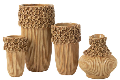 Vase Korallenfarbene, hochtonfarbene, ockerfarbene, große Vase