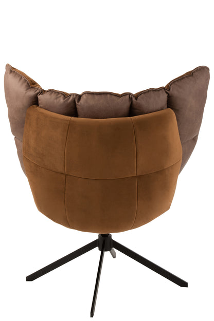 Chair Relax Cushion On Frame Textile/Metal Brown