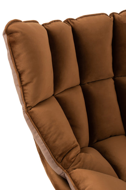 Chair Relax Cushion On Frame Textile/Metal Brown