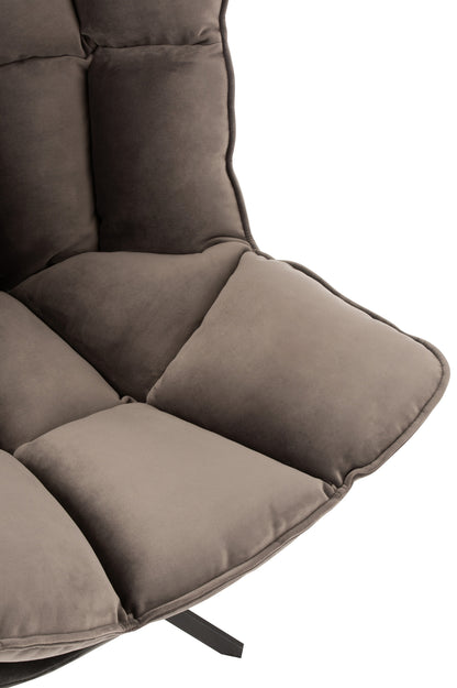 Chair Relax Cushion On Frame Textile/Metal Grey