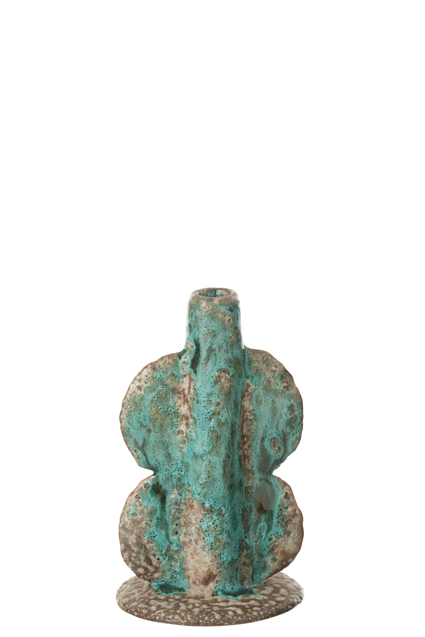 Vase/Candleholder Naga Ceramic  Azur/Brown