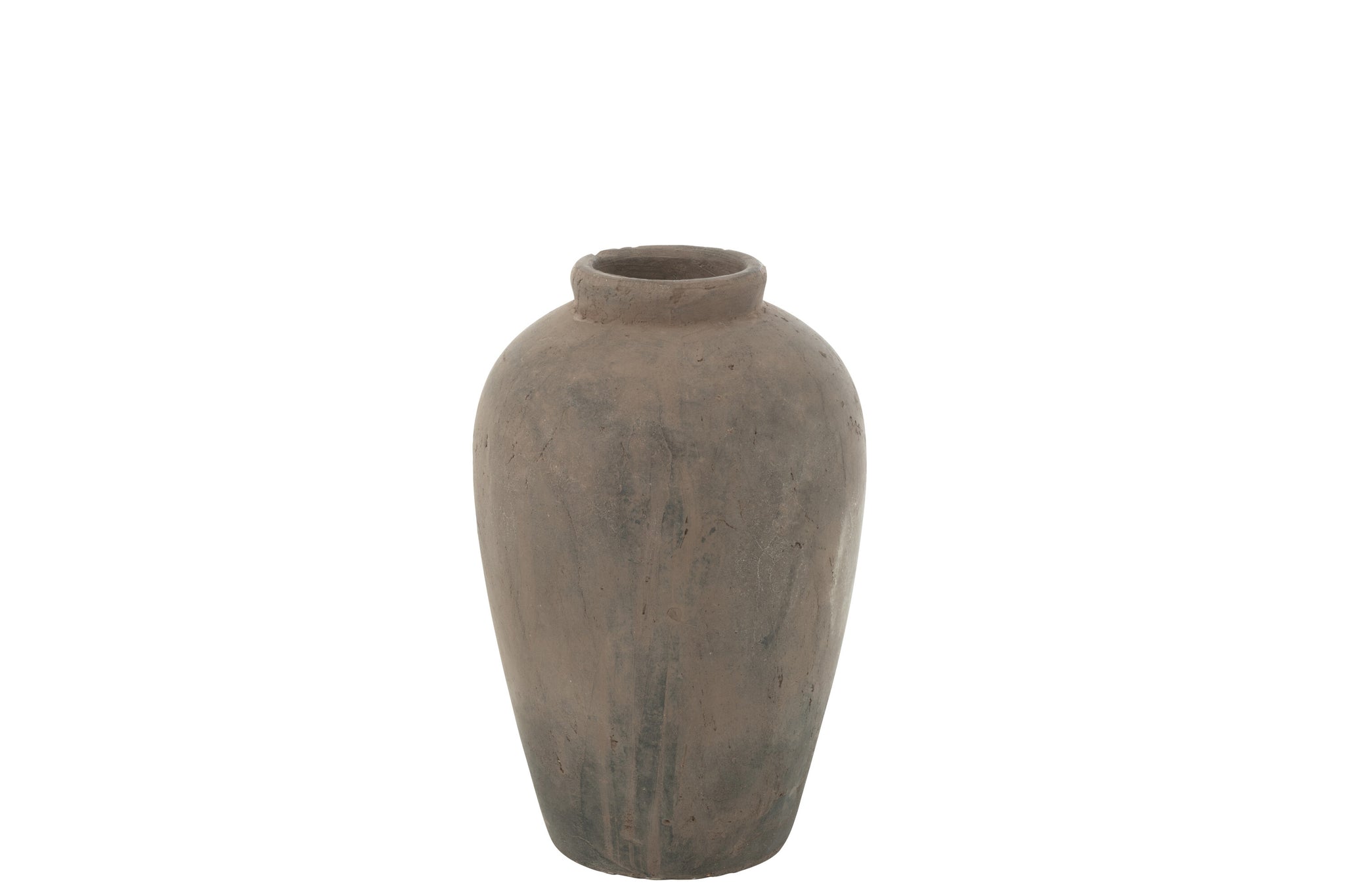 Vase Pot Maru Clay Brown/Black Small